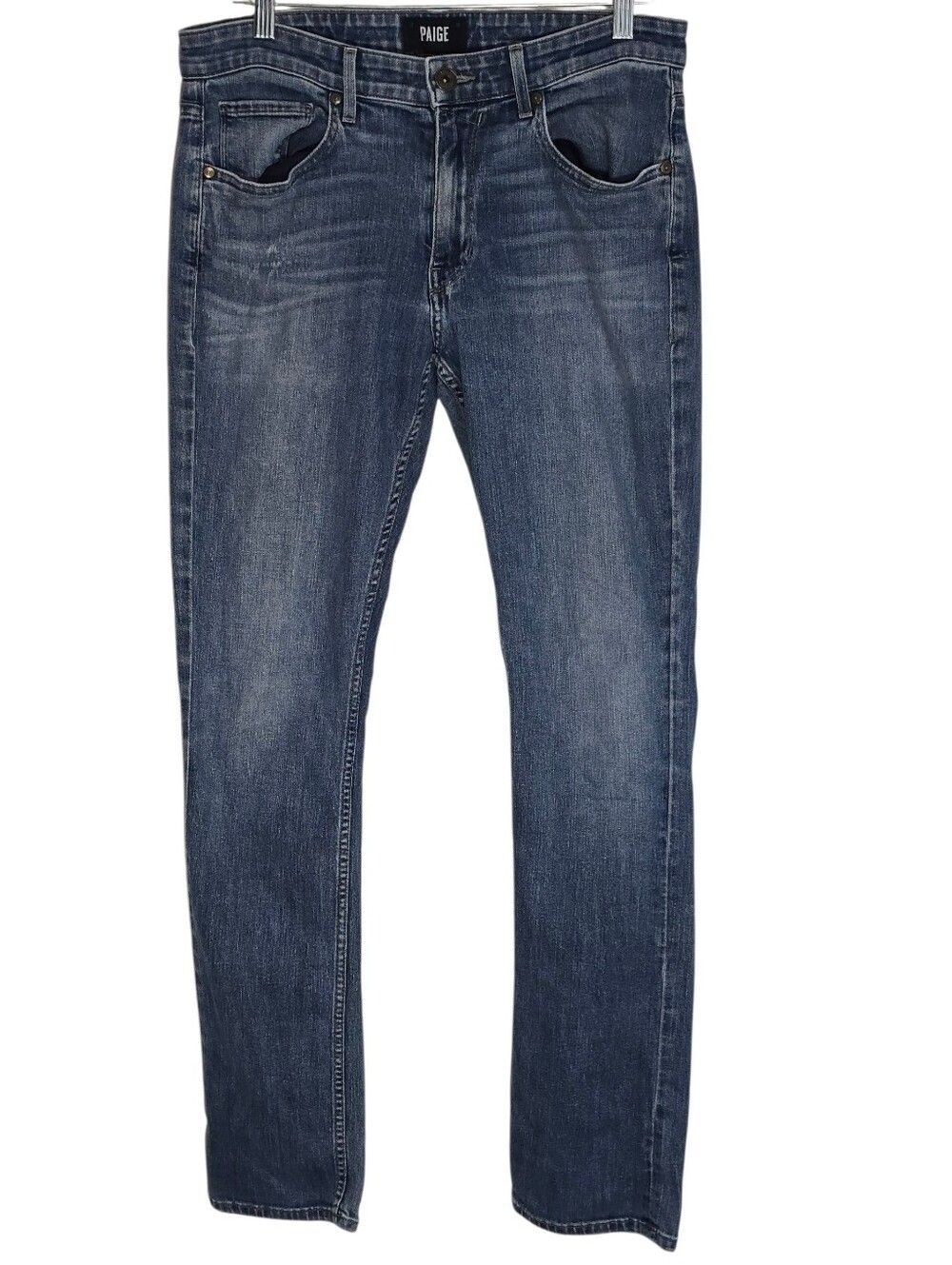 PAIGE Federal Jeans Men's Size 32 Straight Leg Light Wash Soft Stretch Denim